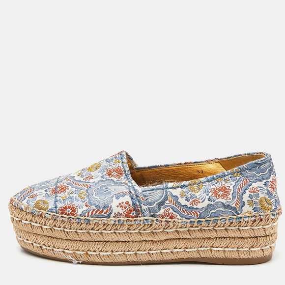 Prada Shoes - Prada Multicolor Fabric Slip On Espadrilles Flats Size 37